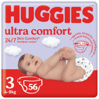 Подгузник Huggies Ultra Comfort 3 (5-9 кг) Jumbo 56 шт (5029053567570)