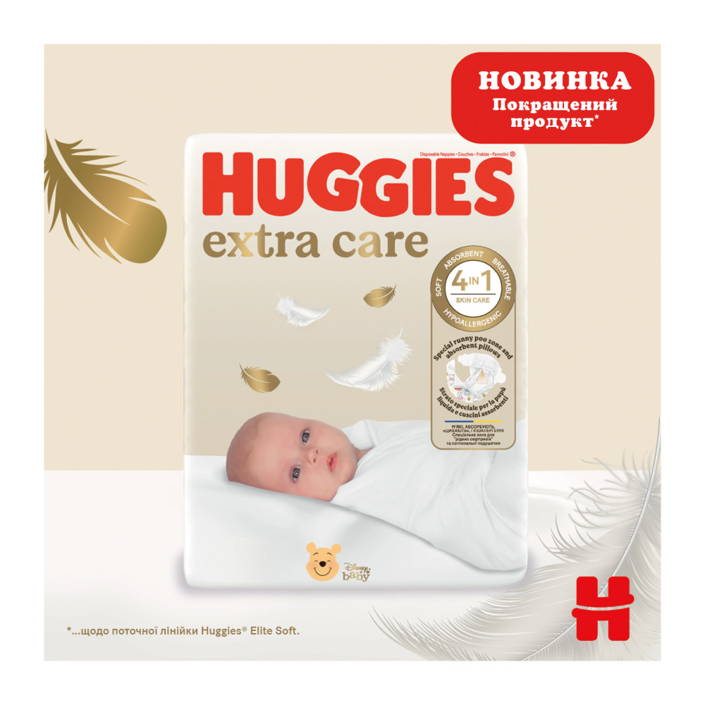 Подгузник Huggies Extra Care 1 (2-5 кг), 50 шт (5029053564883) Подгузник Huggies Extra Care 1 (2-5 кг), 50 шт (5029053564883)