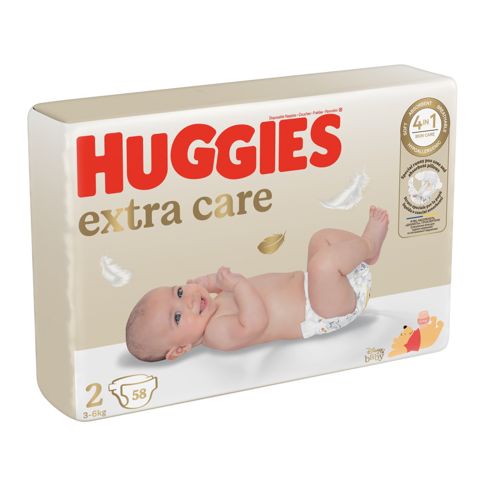Подгузник Huggies Extra Care 2 (3-6 кг) 58 шт (5029053578071) Подгузник Huggies Extra Care 2 (3-6 кг) 58 шт (5029053578071)