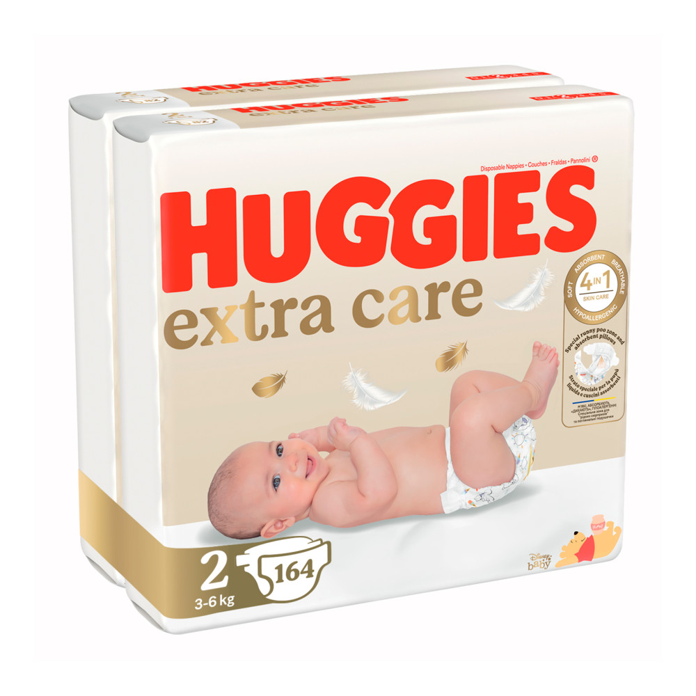Підгузок Huggies Extra Care 2 (3-6 кг) M-Pack 164 шт (5029054234778_5029053549637) Підгузок Huggies Extra Care 2 (3-6 кг) M-Pack 164 шт (5029054234778_5029053549637)
