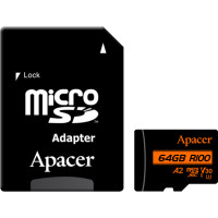 Карта памяти Apacer 64GB microSD class 10 UHS-I U3 (AP64GMCSX10U8-R)