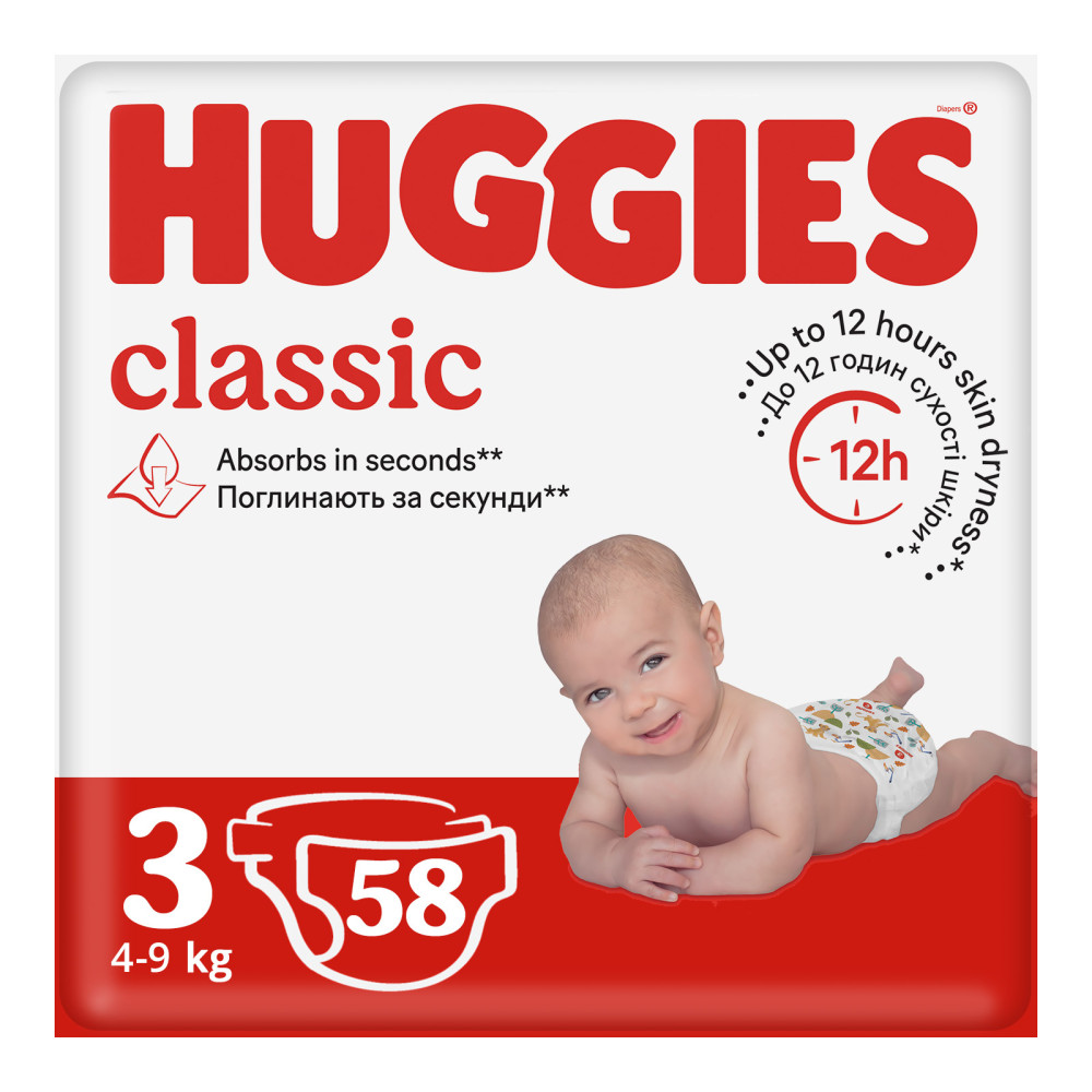 Подгузник Huggies Classic 3 Jumbo 58 шт (5029053543109) Подгузник Huggies Classic 3 Jumbo 58 шт (5029053543109)