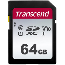Карта памяти Transcend 64GB SDXC class 10 UHS-I U3 V10 (TS64GSDC300S)