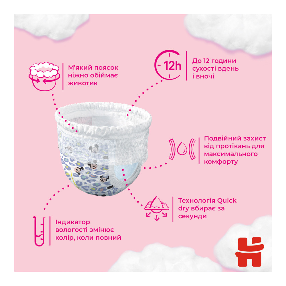 Подгузник Huggies Pants 6 для девочек (15-25 кг) 60 шт (5029053564135) Подгузник Huggies Pants 6 для девочек (15-25 кг) 60 шт (5029053564135)