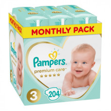 Подгузник Pampers Premium Care Midi Размер 3 (6-10 кг), 204 шт (8001090379498) Подгузник Pampers Premium Care Midi Размер 3 (6-10 кг), 204 шт (8001090379498)