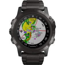Смарт-годинник Garmin D2 Delta PX Aviator Watch with DLC Titanium & Black Silicone (010-01989-30)