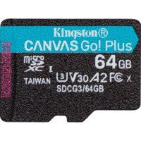Карта памяти Kingston 64GB microSD class 10 UHS-I U3 A2 Canvas Go Plus (SDCG3/64GBSP)