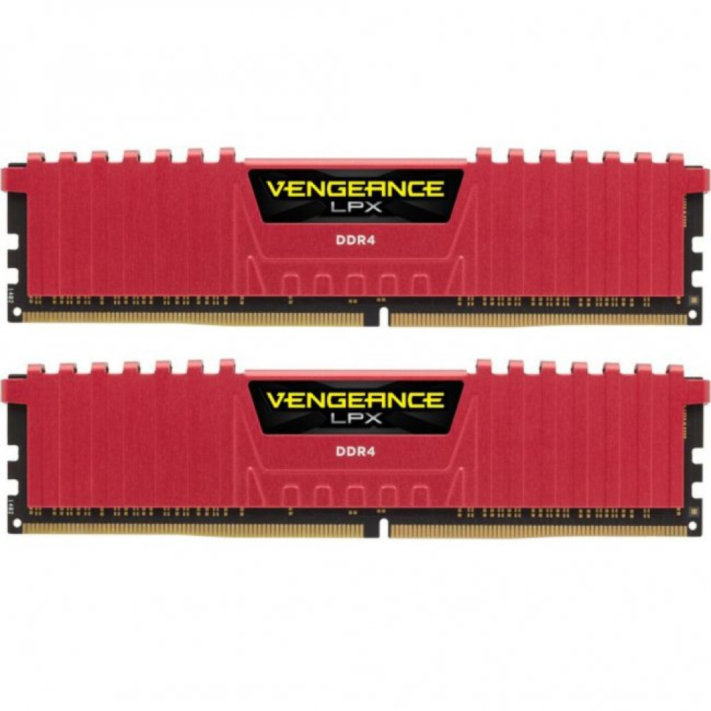 Модуль пам'яті для комп'ютера DDR4 16GB (2x8GB) 3000 MHz Vengeance LPX Red Corsair (CMK16GX4M2B3000C15R)