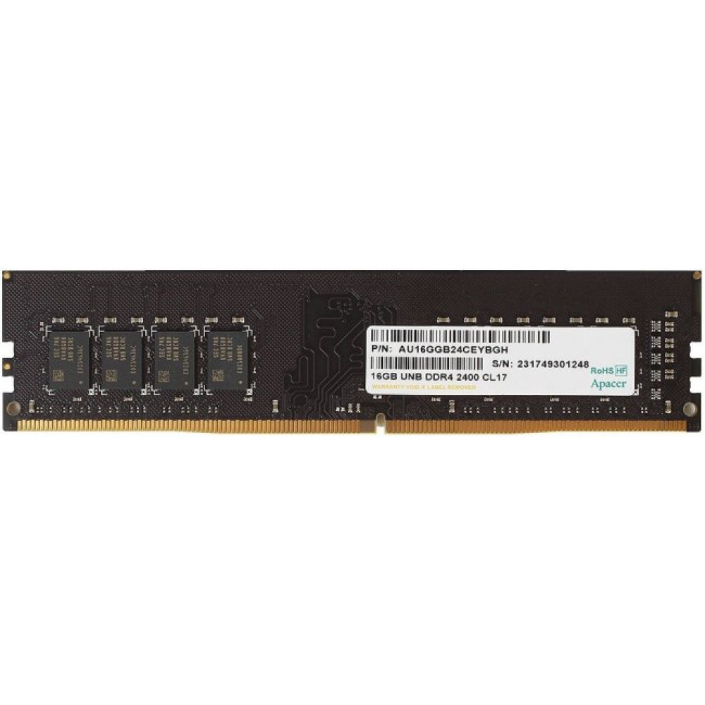 Модуль пам'яті для комп'ютера DDR4 16GB 2400 MHz Apacer (AU16GGB24CEYBGH)