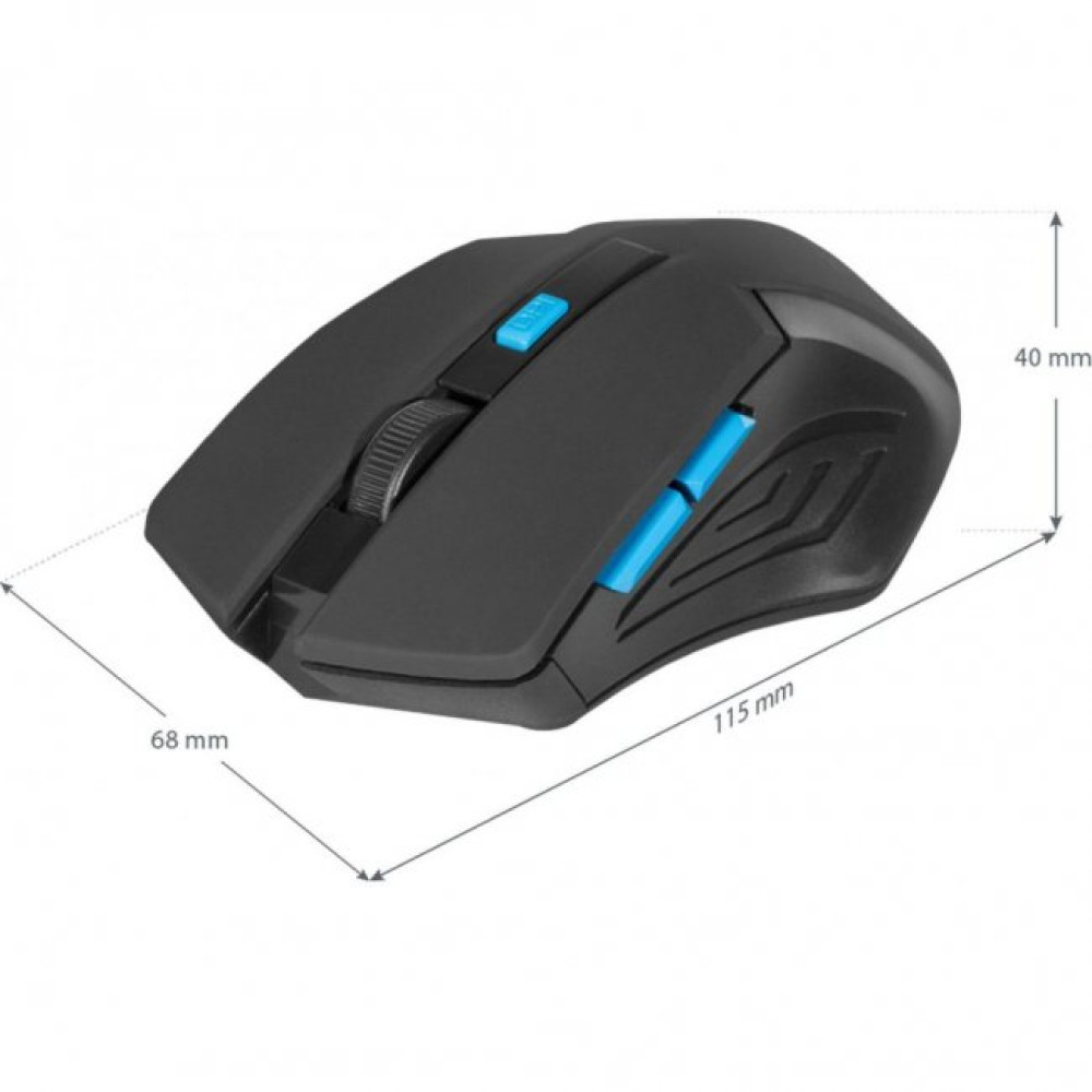 Мишка Defender Accura MM-275 Black-Blue (52275)