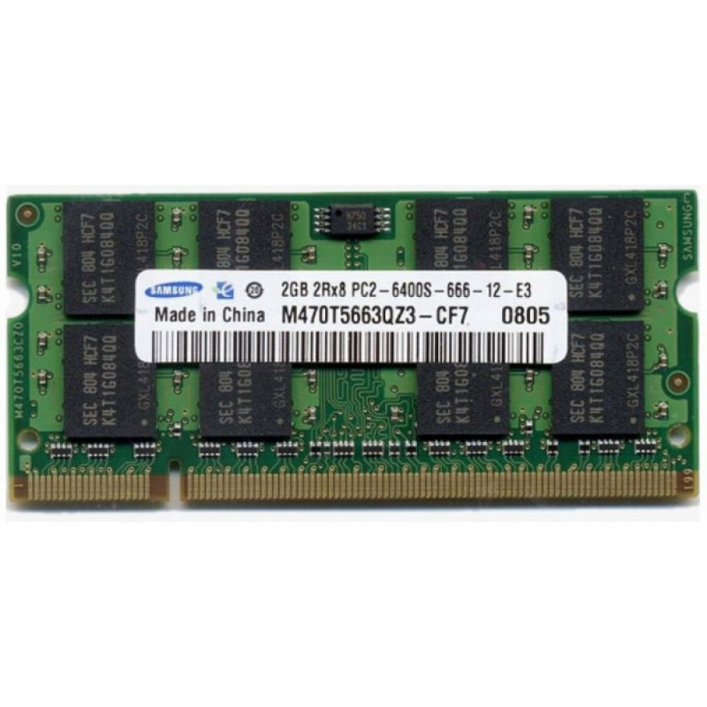 Модуль пам'яті для ноутбука SoDIMM DDR2 2GB 800 MHz Samsung (M470T5663QZ3-CF7 / M470T5663QZ3-CE6)