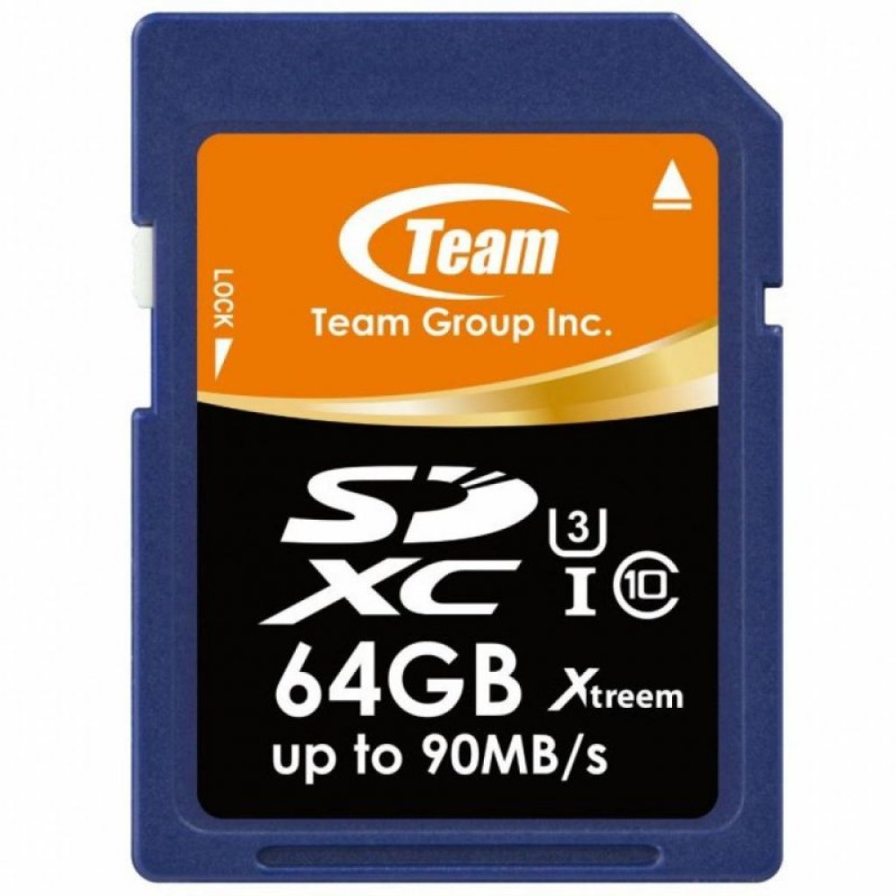 Карта памяти Team 64GB SDXC Class 10 UHS-I/U3 XTreem (TSDXC64GU301)