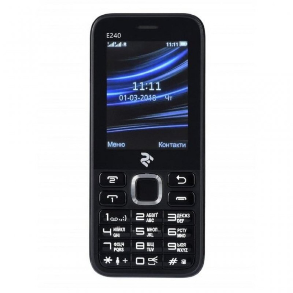 Мобильный телефон 2E E240 DualSim Black (70874407113)