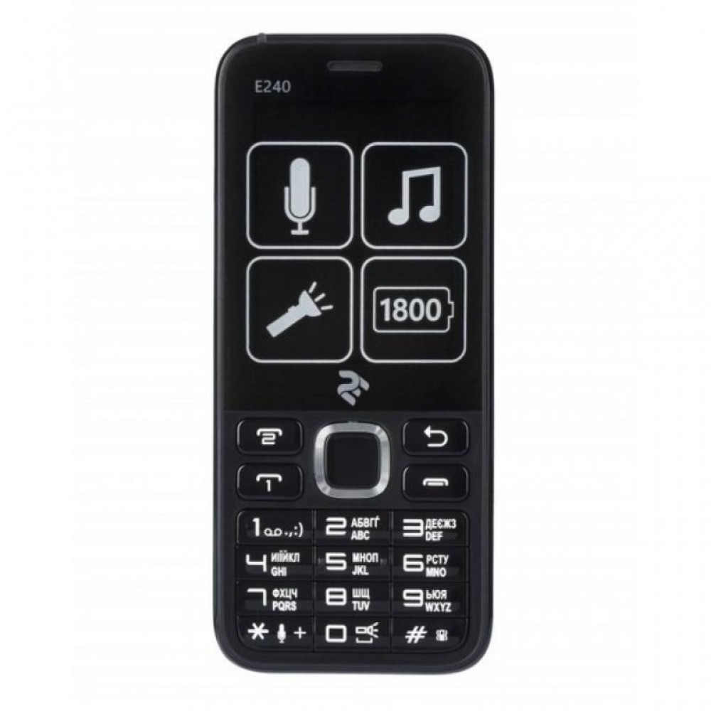 Мобильный телефон 2E E240 DualSim Black (70874407113)