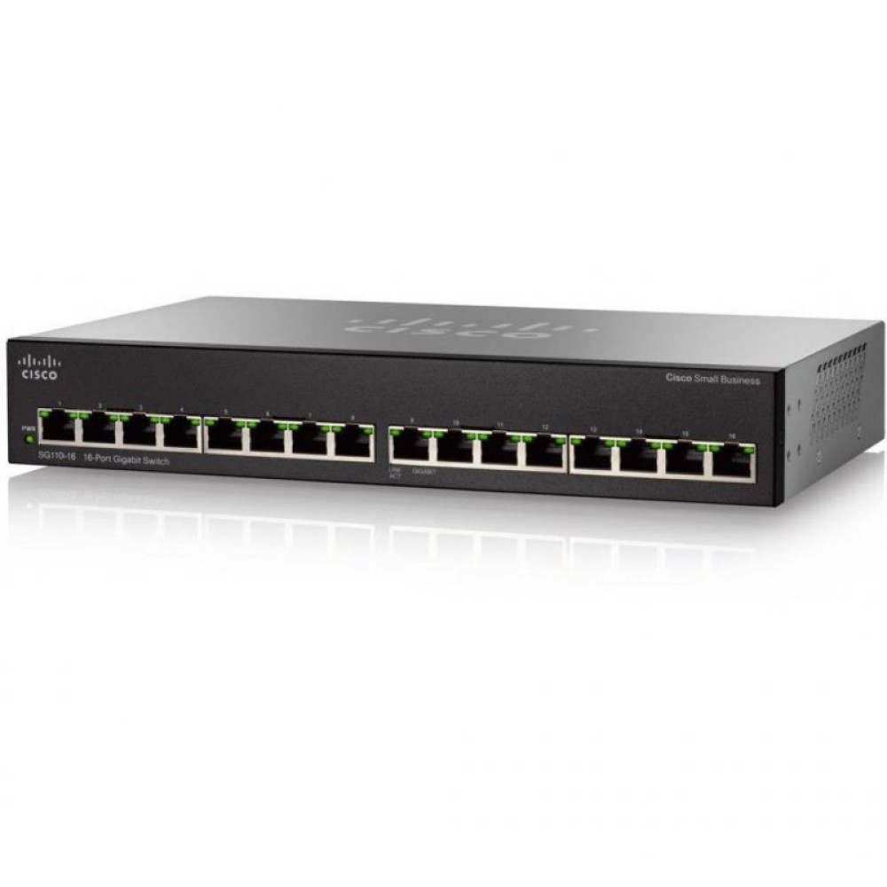 Комутатор мережевий Cisco SG110-16-EU