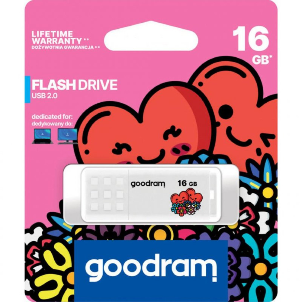 USB флеш накопичувач Goodram 16GB UME2 Valentine White USB 2.0 (UME2-0160W0R11-V)