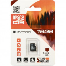 Карта памяти Mibrand 16GB microSDHC class 10 UHS-I (MICDHU1/16GB)