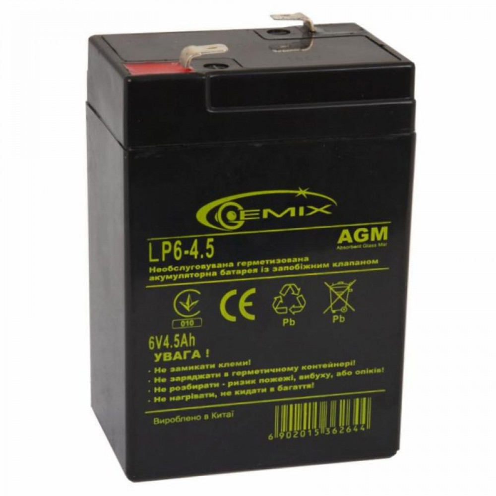 Батарея к ИБП GEMIX 6В 4.5 Ач (LP6-4.5 Т2)