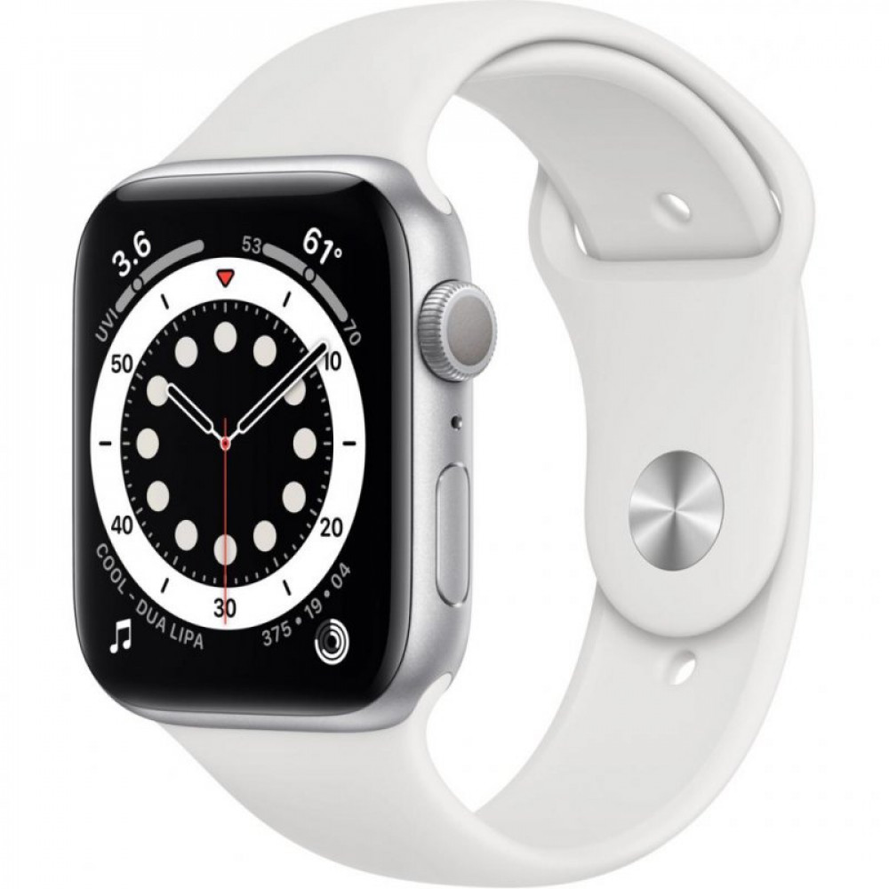 Смарт-часы Apple Watch Series 6 GPS, 44mm Silver Aluminium Case with White Sp (M00D3UL/A)
