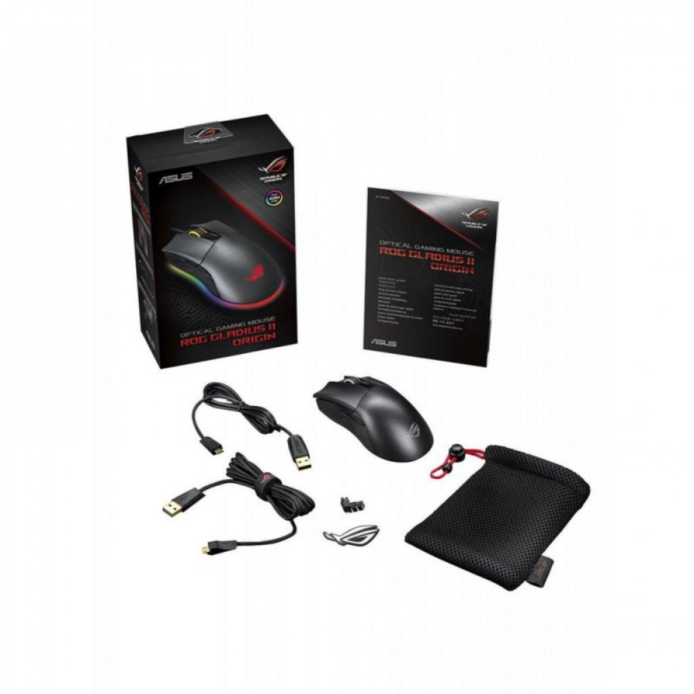 Мышка ASUS ROG Gladius II Origin USB Black for BUNDLE (90MP00U1-B0UC00)