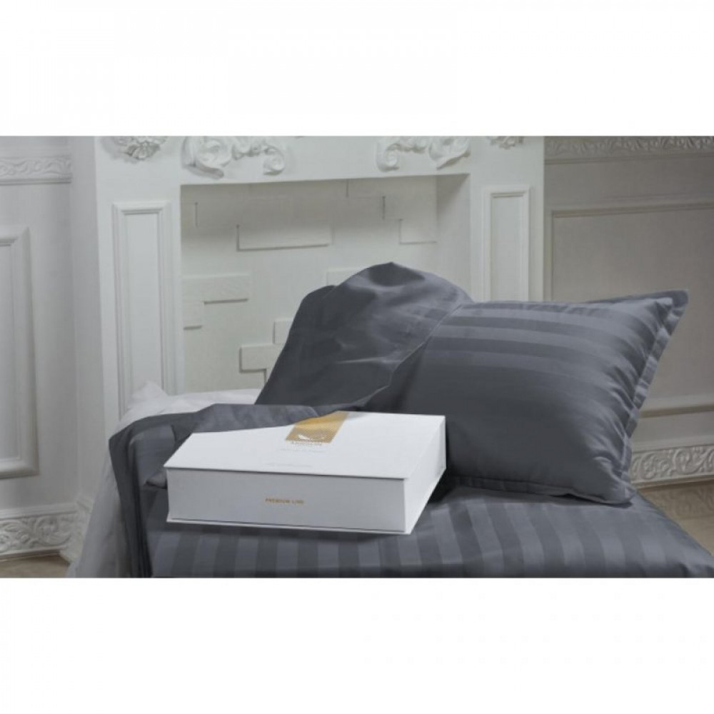 Постельное белье MirSon Сатин Жаккард Graphite 220х240 - King Size (2200001434905)