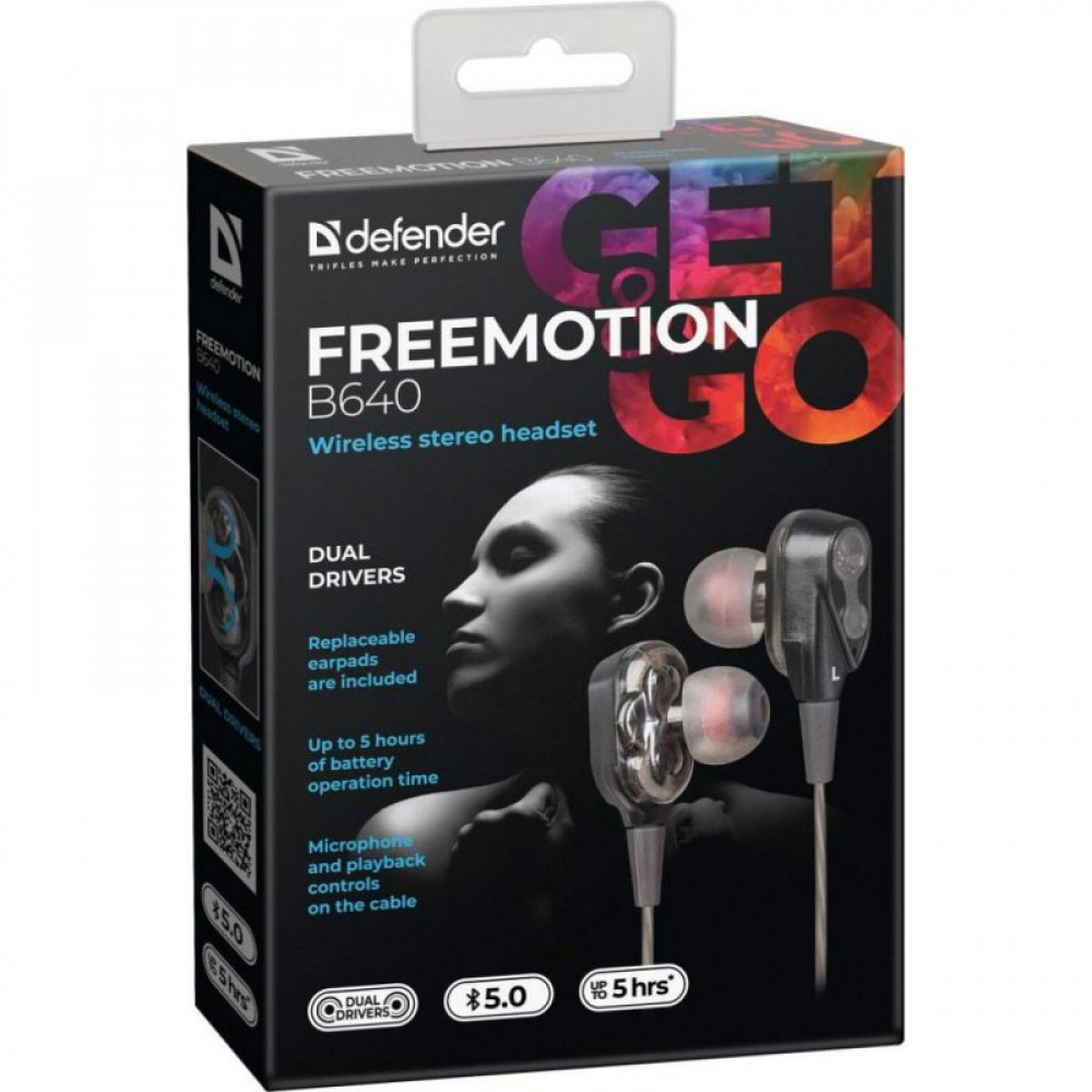 Навушники Defender FreeMotion B640 Bluetooth Black (63641)
