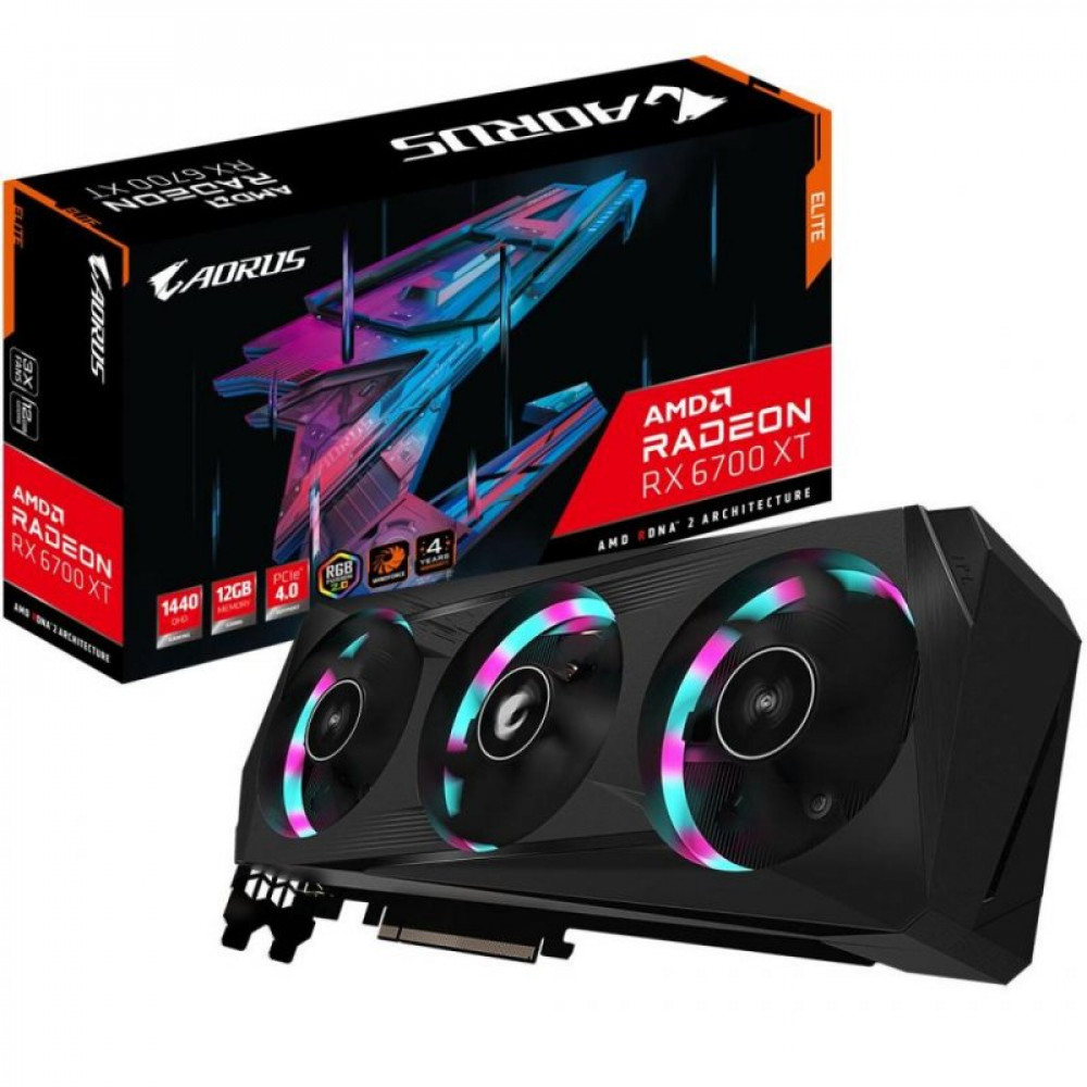 Відеокарта GIGABYTE Radeon RX 6700 XT 12Gb AORUS ELITE (GV-R67XTAORUS E-12GD)