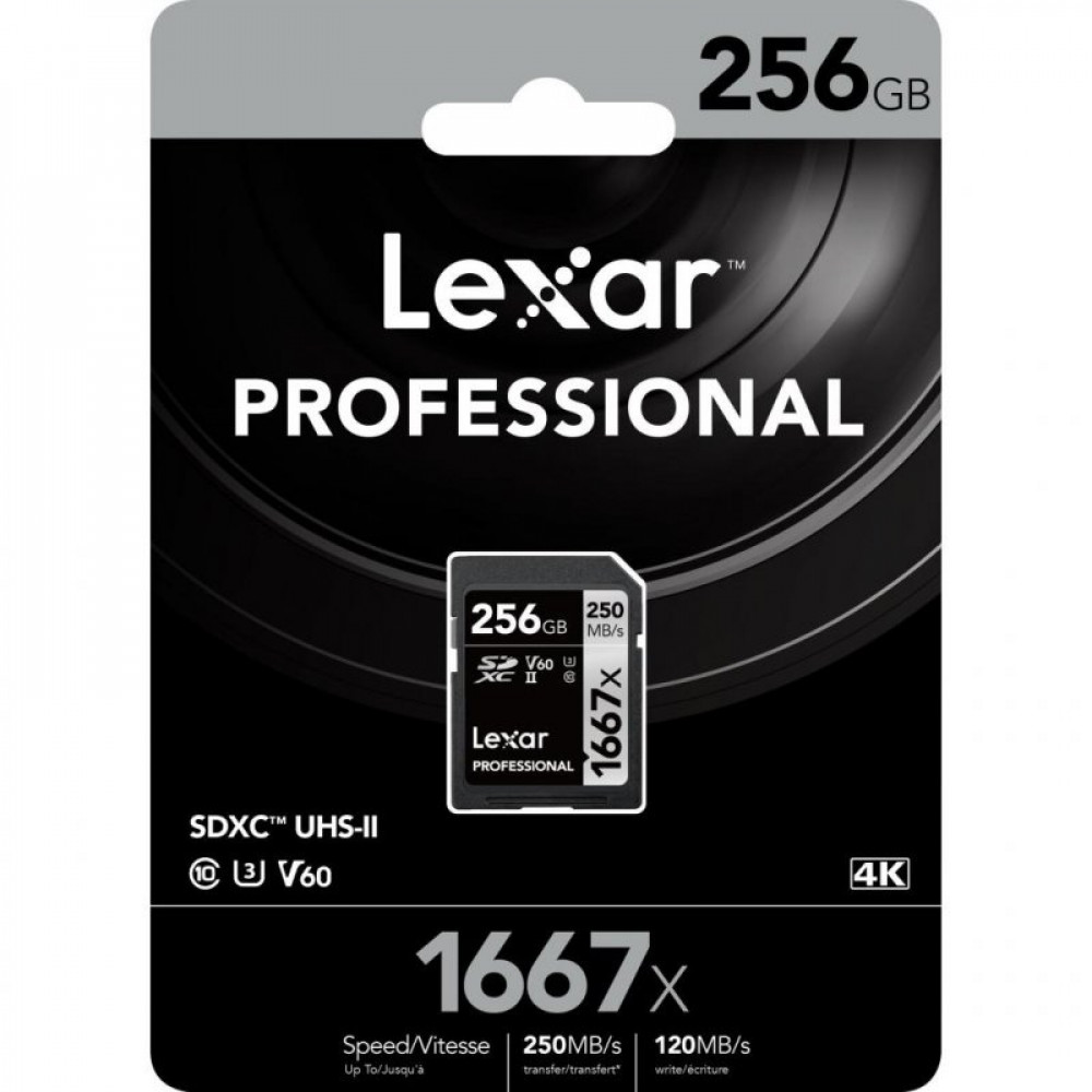 Карта памяти Lexar 256GB SDXC class 10 UHS-II U3 V60 1667x Professional (LSD256CB1667)