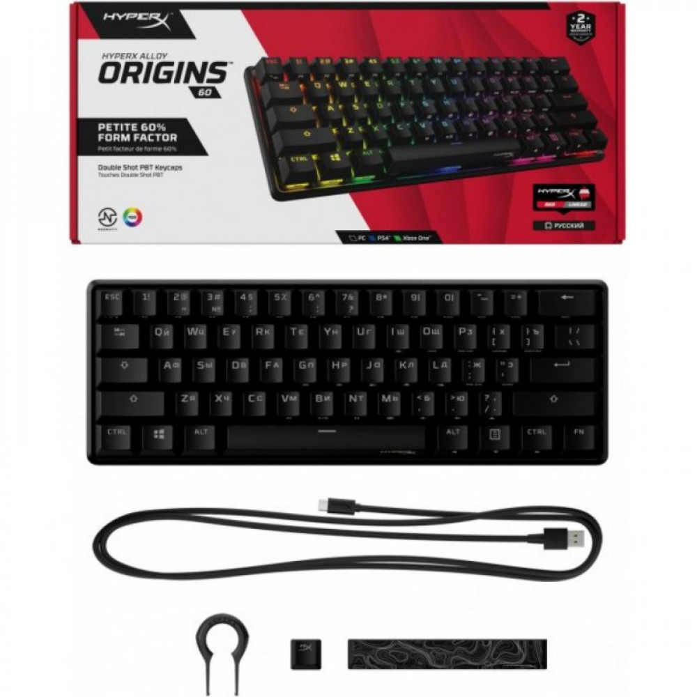 Клавіатура HyperX Alloy Origins 60 (HKBO1S-RB-RU/G)