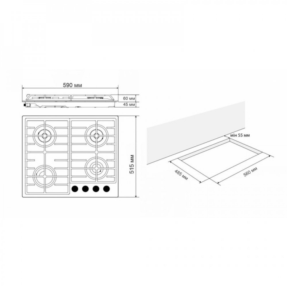 Варочная поверхность Eleyus IRIS 60 WH CTF