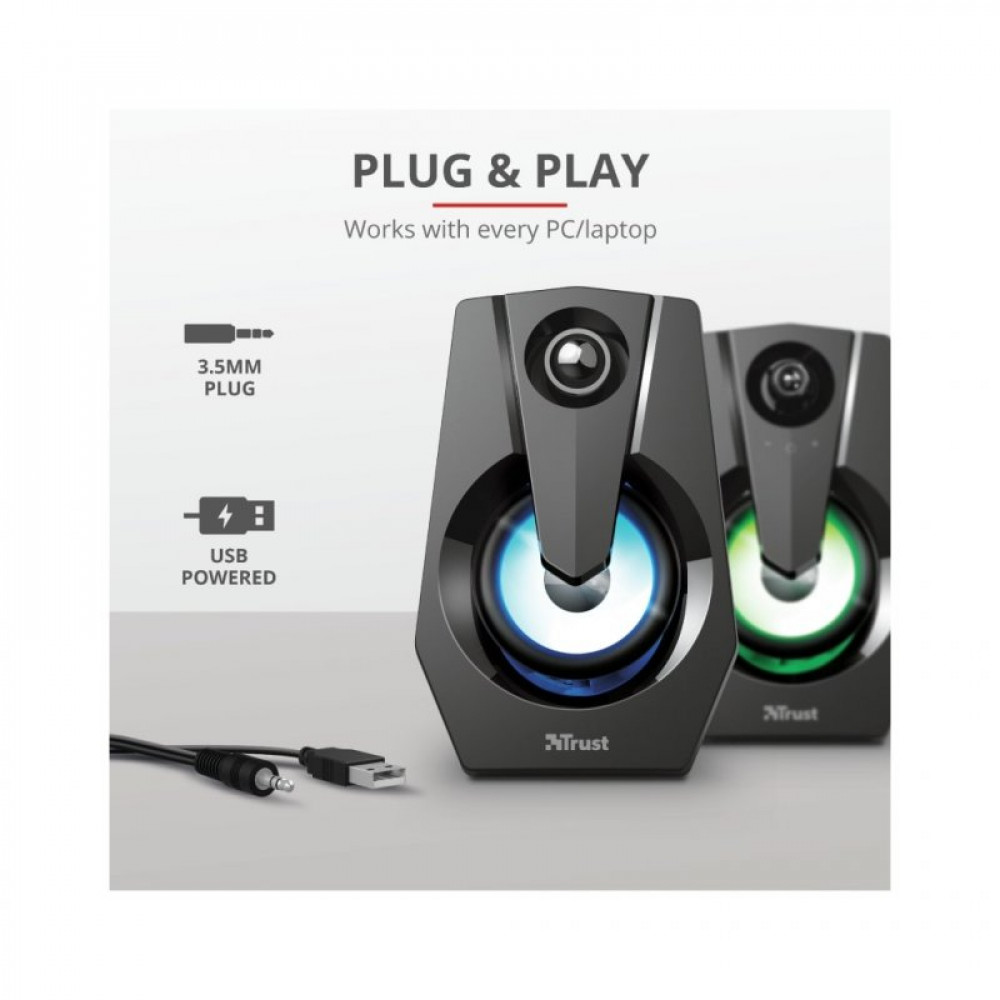 Акустическая система Trust Ziva RGB Illuminated Black (24071)