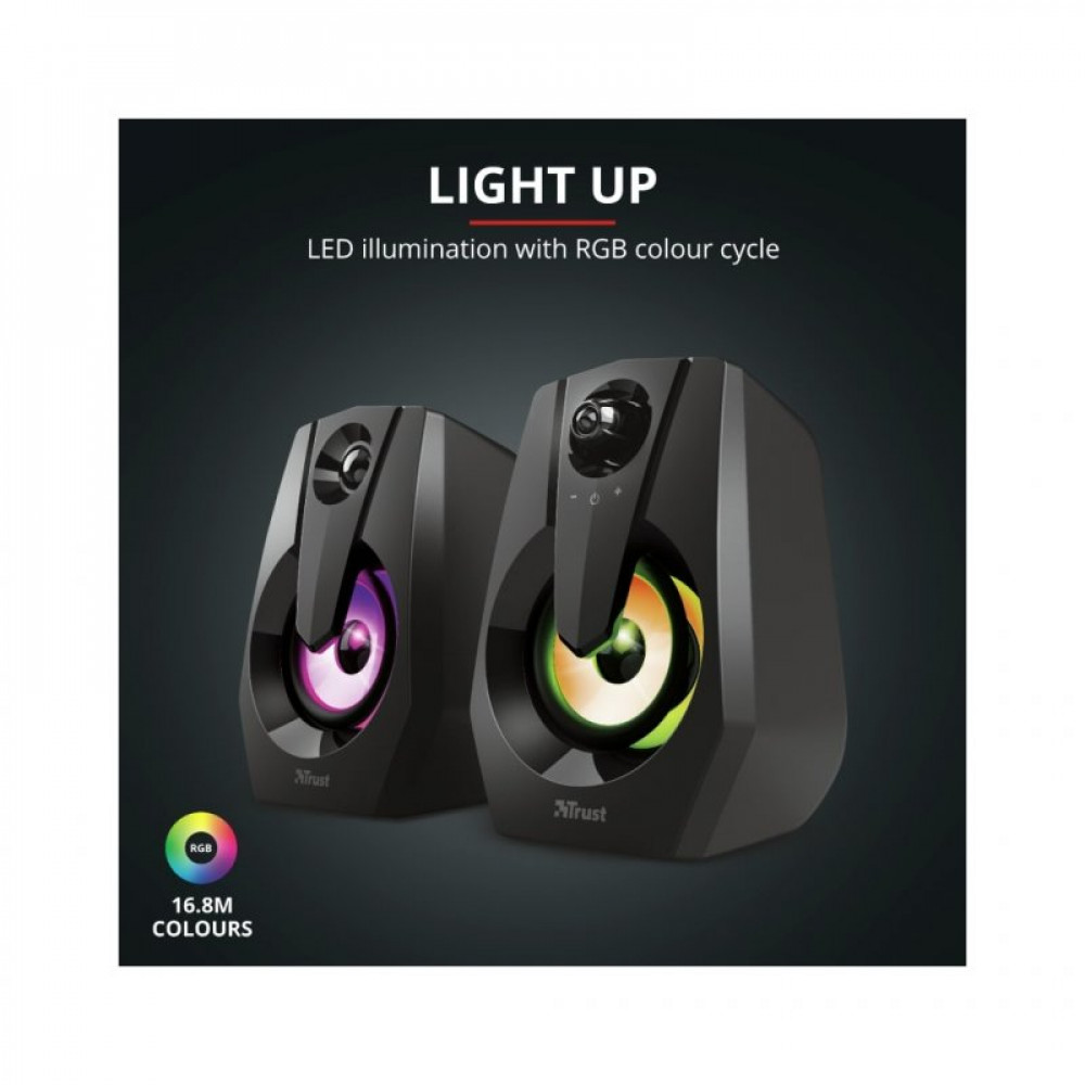 Акустическая система Trust Ziva RGB Illuminated Black (24071)