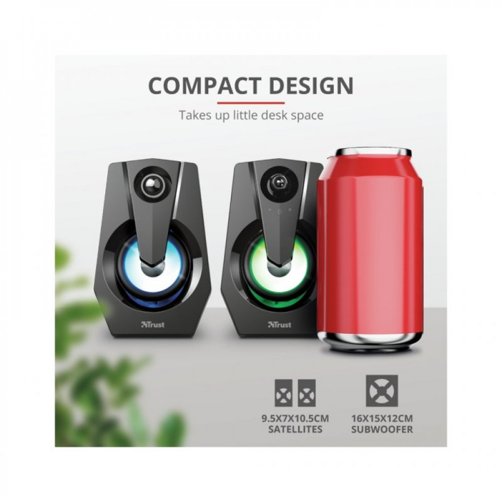 Акустическая система Trust Ziva RGB Illuminated Black (24071)