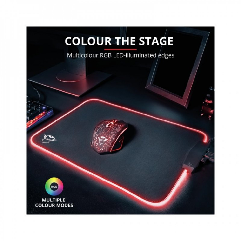 Килимок для мишки Trust GXT 765 Glide-Flex RGB Mouse Pad with USB Hub Black (23646)