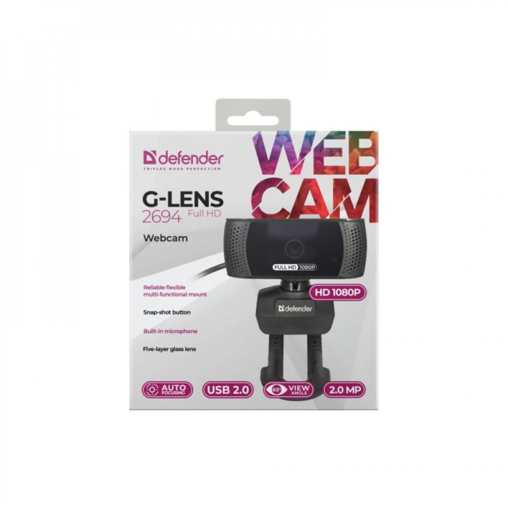 Вебкамера Defender G-lens 2694 Full HD 1080p Black (63194)