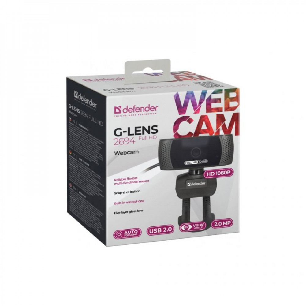 Вебкамера Defender G-lens 2694 Full HD 1080p Black (63194)