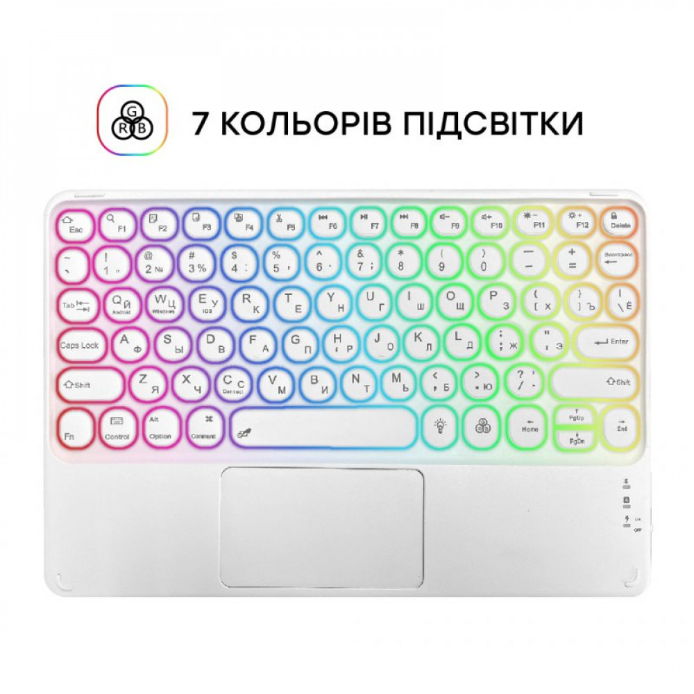 Клавиатура AirOn Easy Tap 2 з тачпадом та LED для Smart TV та планшета (4822352781089)