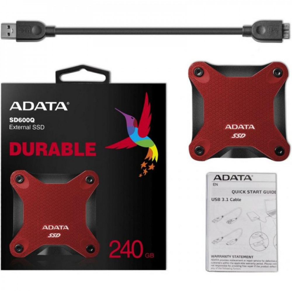 Накопитель SSD USB 3.2 240GB ADATA (ASD600Q-240GU31-CRD)