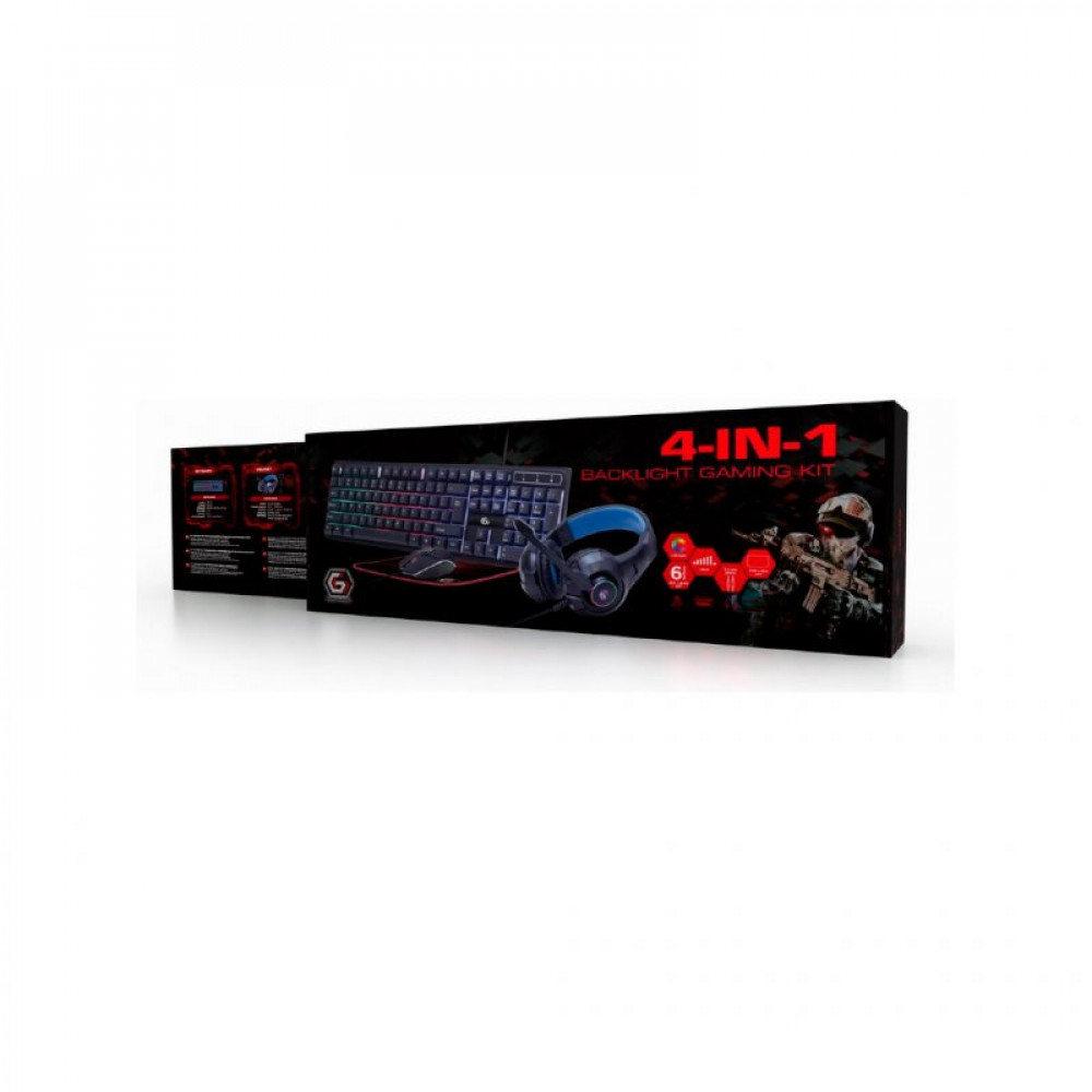 Комплект Gembird GGS-UMGL4-02-UA 4-в-1 RGB Black (GGS-UMGL4-02-UA)