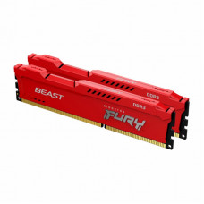 Модуль памяти для компьютера DDR3 16GB (2x8GB) 1600 MHz Fury Beast Red Kingston Fury (ex.HyperX) (KF316C10BRK2/16)