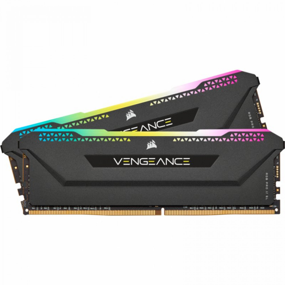Модуль памяти для компьютера DDR4 16GB (2x8GB) 3600 MHz Vengeance RGB Pro SL Black Corsair (CMH16GX4M2Z3600C18)