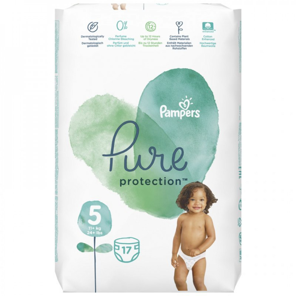 Подгузник Pampers Pure Protection Размер 5 Junior 11-16 кг 17 шт (8001841023335) Подгузник Pampers Pure Protection Размер 5 Junior 11-16 кг 17 шт (8001841023335)