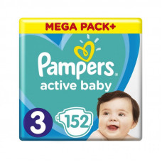 Подгузник Pampers Active Baby Mid Размер 3 (6-10 кг) 152 шт (8001090951533) Подгузник Pampers Active Baby Mid Размер 3 (6-10 кг) 152 шт (8001090951533)