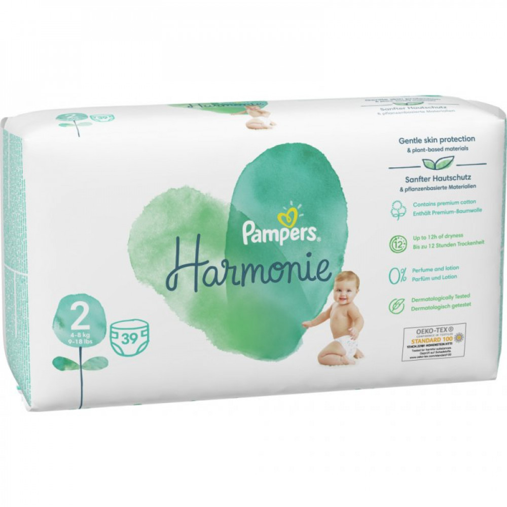 Подгузник Pampers Harmonie Mini Размер 2 (4-8 кг) 39 шт (8006540156551)