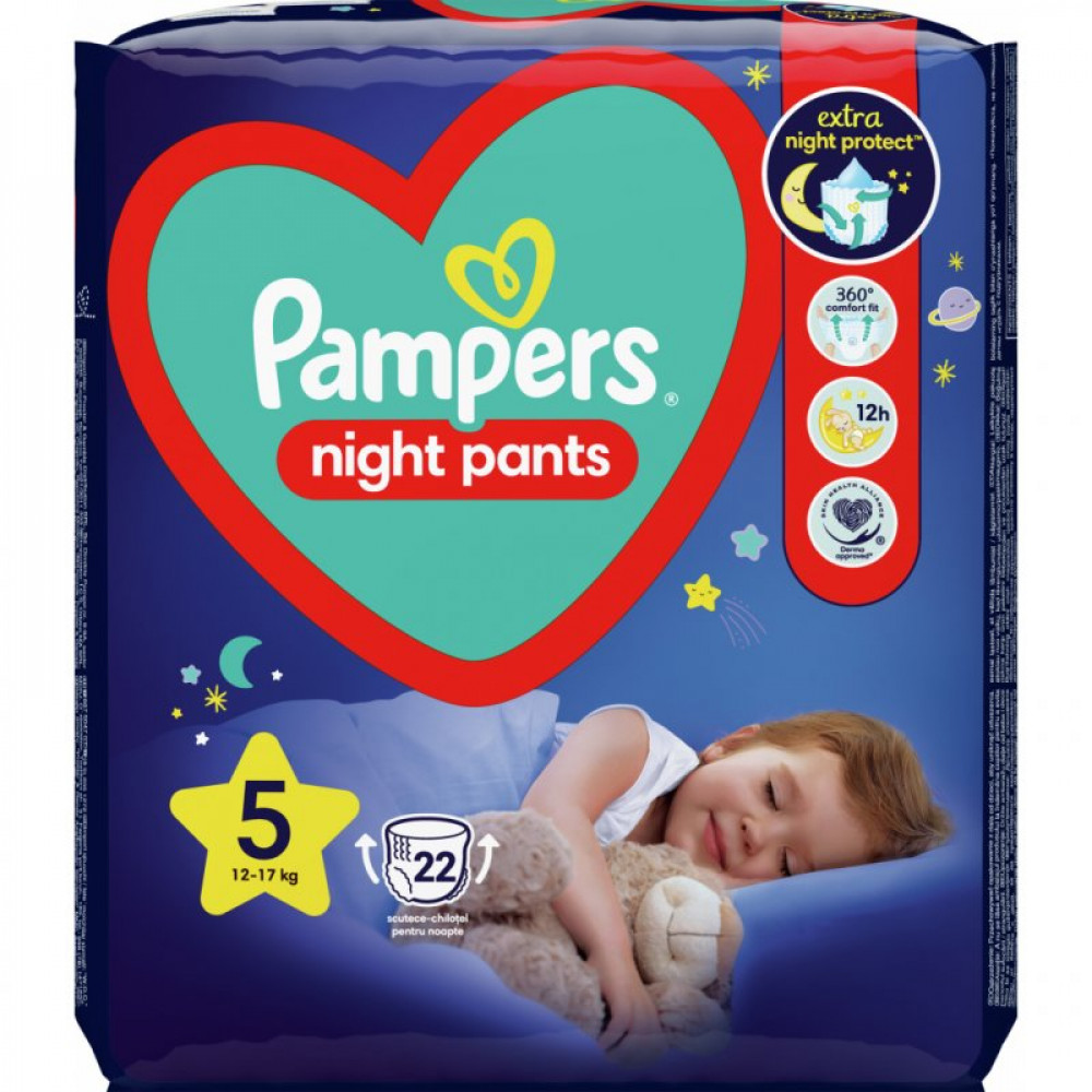 Подгузник Pampers трусики ночные Night Pants Розмір 5 (12-17 кг) 22 шт. (8006540234730)