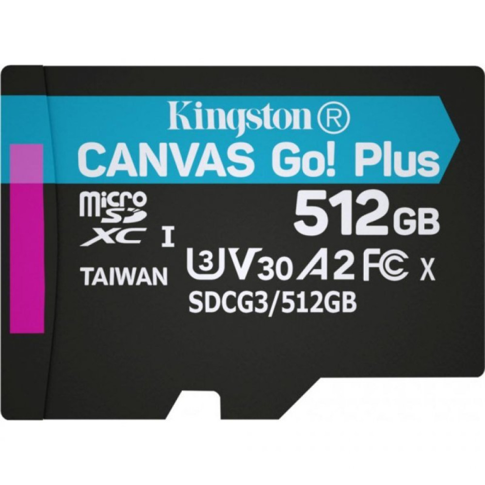 Карта памяти Kingston 512GB microSDXC class 10 UHS-I/U3 Canvas Go Plus (SDCG3/512GBSP)_