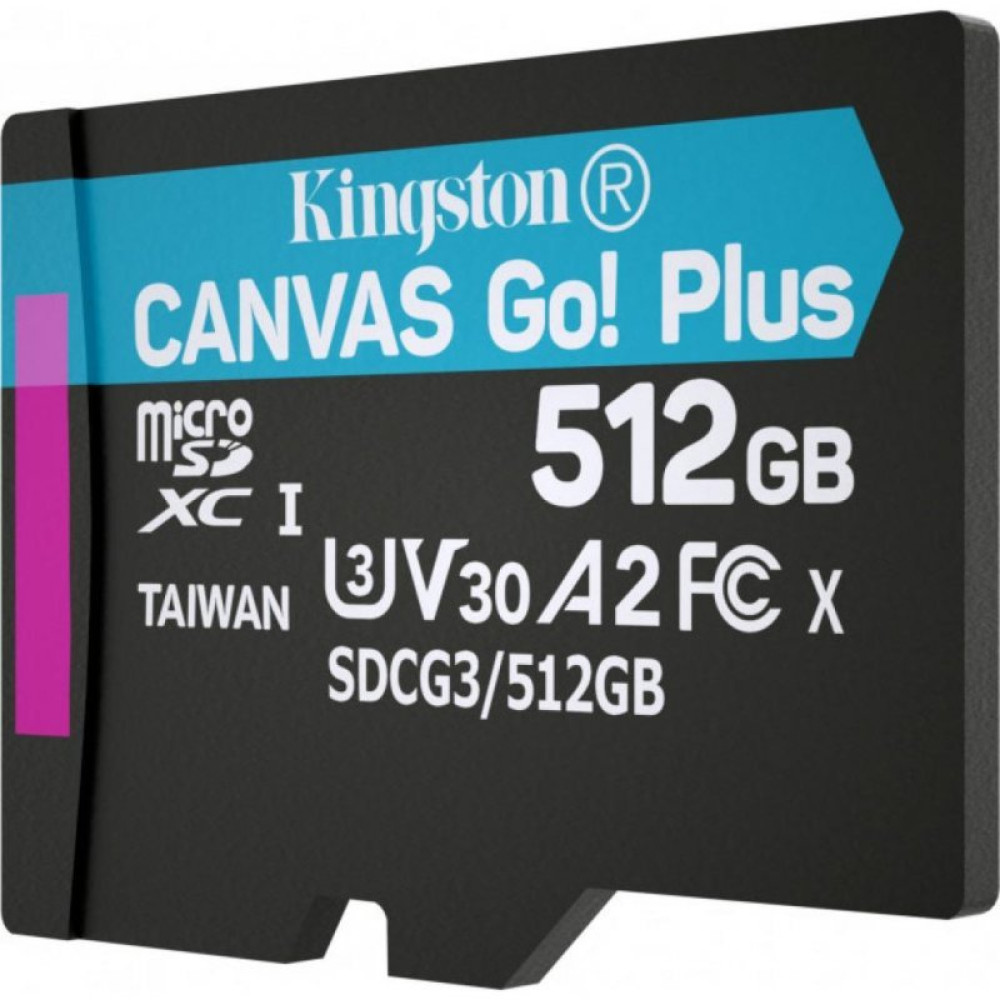 Карта памяти Kingston 512GB microSDXC class 10 UHS-I/U3 Canvas Go Plus (SDCG3/512GBSP)_