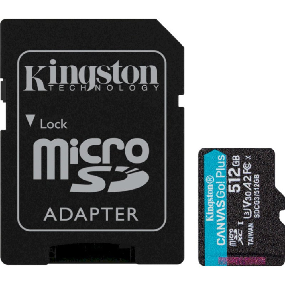 Карта памяти Kingston 512GB microSDXC class 10 UHS-I U3 A2 Canvas Go Plus (SDCG3/512GB)_