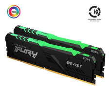 Модуль памяти для компьютера DDR4 16GB (2x8GB) 3200 MHz Fury Beast RGB Kingston Fury (ex.HyperX) (KF432C16BBAK2/16)
