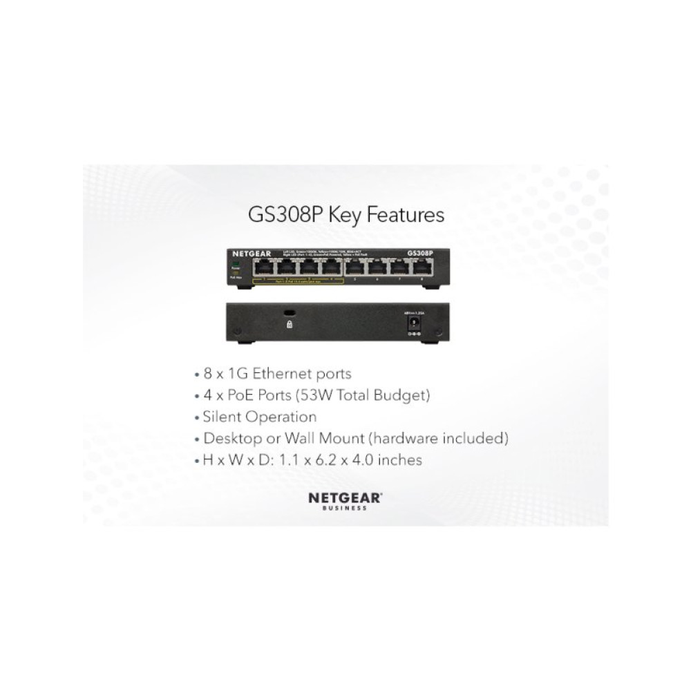 Коммутатор сетевой Netgear GS308P-100PES